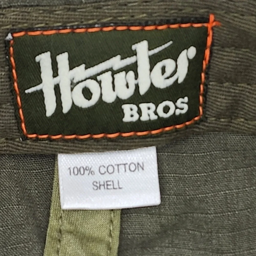 Howler Brothers Ripstop Cotton Strapback Hat Olive‎ Green Embroidered Logo Cap